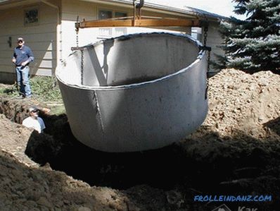 Bir septik beton halka tankının cihazı