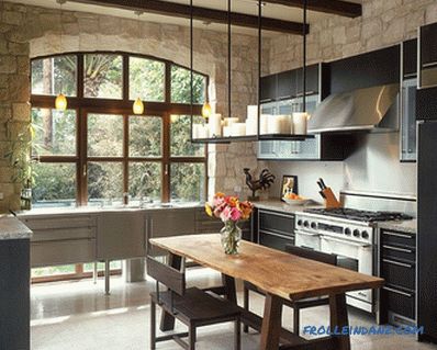 Mutfağın içindeki taş - mutfağı dekoratif taşla bitirme fikri