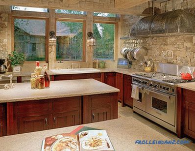 Mutfağın içindeki taş - mutfağı dekoratif taşla bitirme fikri