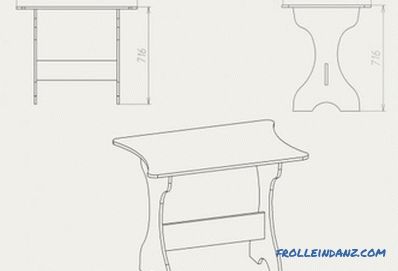 Kendin yap mutfak masası - yapım talimatları, çizim ve montaj planları (video)